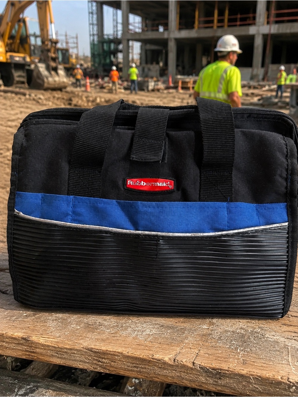Black and Blue Insulated Lunch Bag